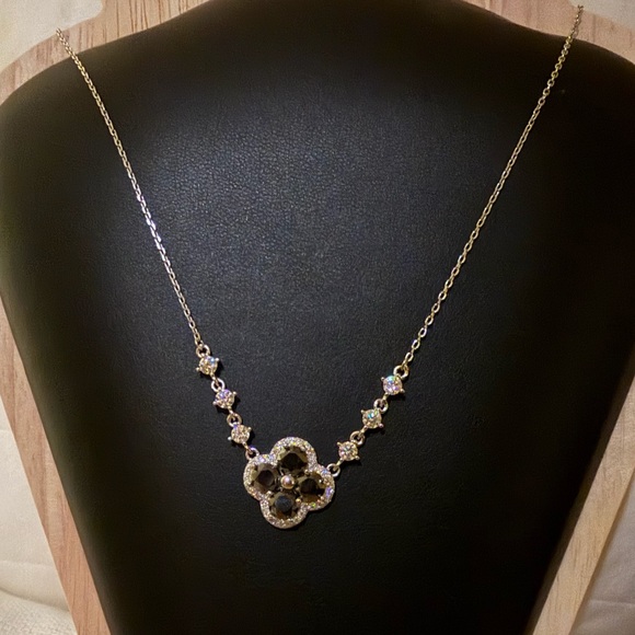 Jewelry - Sterling Silver Black Clover Necklace Moissanite Diamond